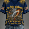 9 11 Patriot Day V-Neck T-Shirt For Those Who Ran In V-Neck T-Shirt Gifts For Her