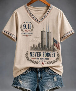 9 11 Patriot Day V-Neck T-Shirt Twin Towers Memorial Apparel Gifts For Sister