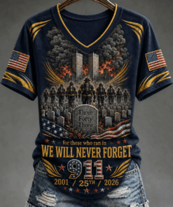 9 11 Patriot Day V-Neck T-Shirt Twin Towers Memorial Clothing Presents For Mum