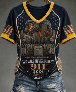 9 11 Patriot Day V-Neck T-Shirt We Will Never Forget Merch Presents For Mum