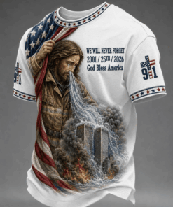 9 11 We Will Never Forget T-Shirt Patriot Day Clothes Jesus Gifts For 9th Of November