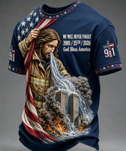 9 11 We Will Never Forget T-Shirt Twin Towers Memorial Apparel Christian Gifts For Husband
