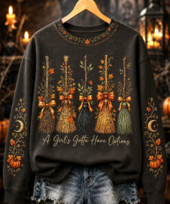 A Girls Gotta Have Options Sweatshirt Halloween Witchcraft Womens Clothing Presents For Her