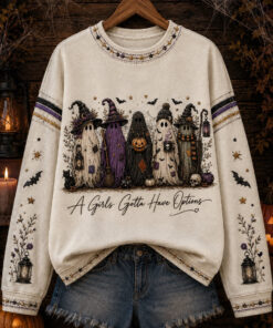 A Girls Gotta Have Options Sweatshirt Witch Ghost Halloween Clothing Gift Ideas For Her