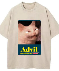 Advil Cat Washed T Shirt Funny Quote Unisex Shirt Gifts For Him Gypsysystersgift - Homegiftaura