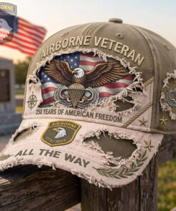 Airborne Veteran Merch 250 Years Of Freedom Baseball Hat Proud Veteran Outfit Gifts