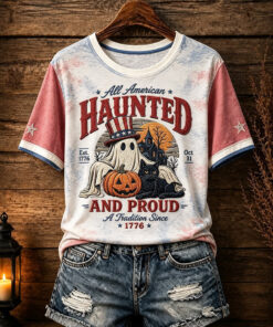 All American Haunted 1776 T-Shirt Halloween Patriotic Womens Merch Spooky Gifts For Sister
