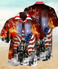 Always Remember Firefighter Hawaiian Shirt Proud Firefighter Aloha Shirt Patriotic Gifts Famerry - Homegiftaura