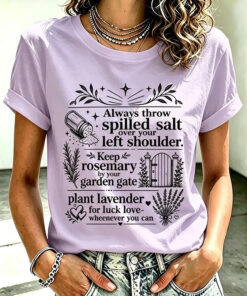 Always Throw Spilled Salt Over T-Shirt Halloween Magic Womens Merch Spooky Season For Her