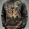 American Flag Eagle Sweatshirt Veterans Day US Bald Eagle Mens Merch Military Gifts