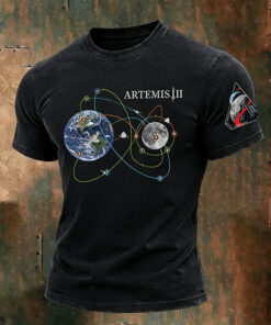 Artemis II Mission Map T-Shirt Earth to Moon Orbit Clothing Gift For Space Lovers - Homegiftaura