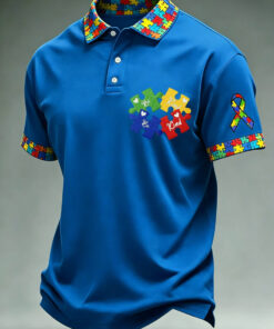 Autism Awareness Polo Shirt God Makes All The Pieces Fit Merch Gift Ideas - Homegiftaura