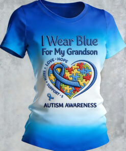 Autism Awareness T-Shirt In April We Wear Blue Clothing Gift For Family - Homegiftaura