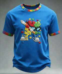Autism Awareness T-Shirt Neurodiversity Heart Puzzle Apparel Gift For Autism Dad - Homegiftaura