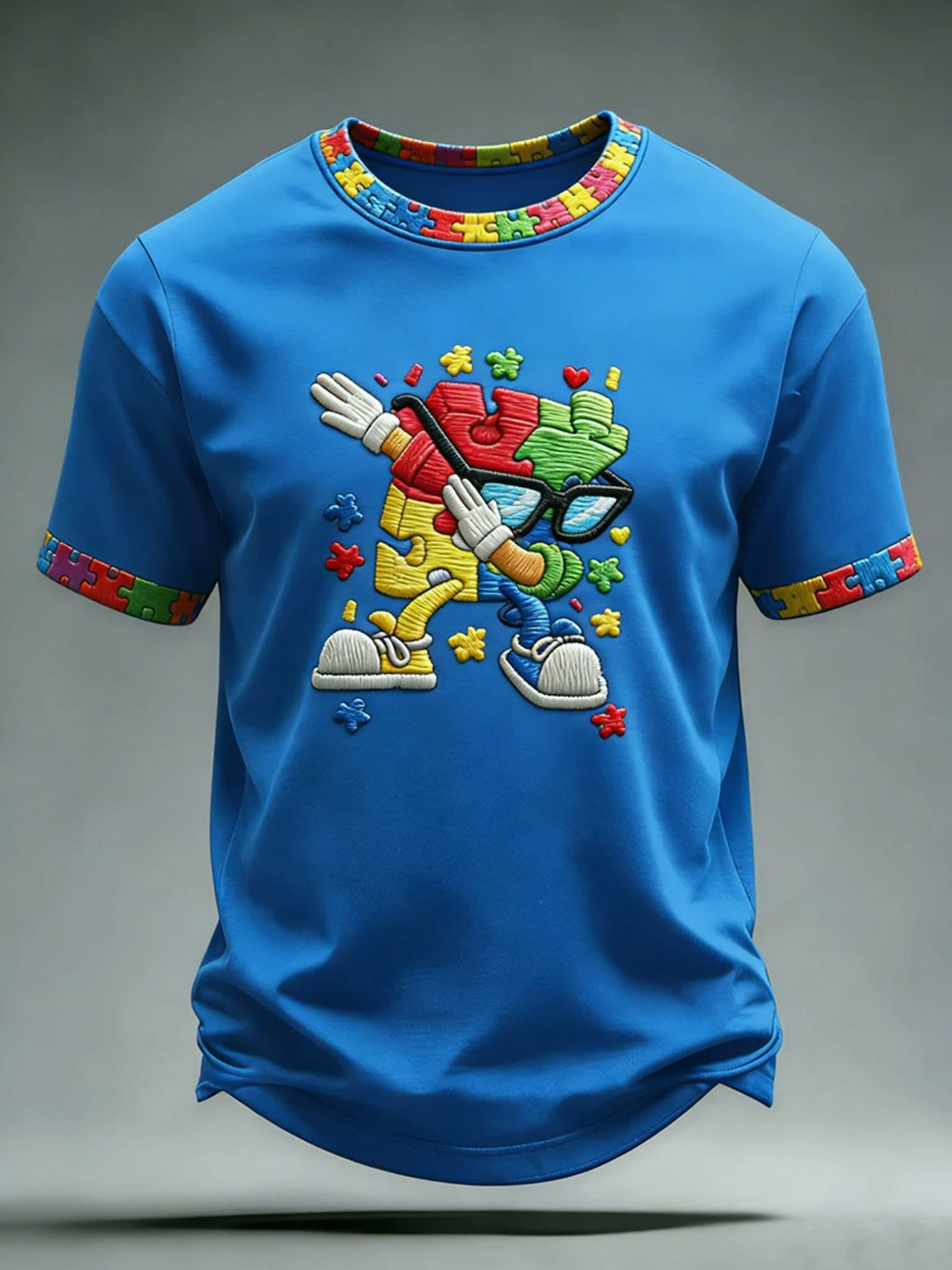 Autism Awareness T-Shirt Neurodiversity Heart Puzzle Apparel Gift For Autism Dad - Homegiftaura