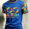 Autism Mom Heart T-Shirt Accept Understand Love Shirt Gift For Sister - Homegiftaura