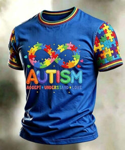 Autism Mom Heart T-Shirt Accept Understand Love Shirt Gift For Sister - Homegiftaura