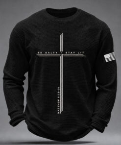 Be Salty Stay Lit Long Sleeve Shirt Christian Clothing Faith Religious Gifts For Dad