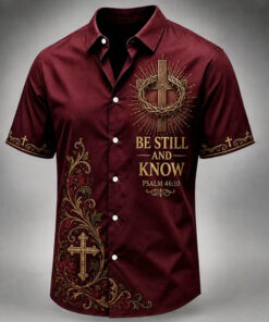 Be Still And Know Hawaiian Shirt Christian Mens Aloha Shirt Faith Religious Gift For Husband