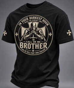 Biker Veteran Merch Call On Me Brother T-Shirt Patriotic Gifts For Father