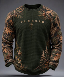 Blessed Christian Long Sleeve Shirt Thanksgiving Faith Clothing Religious Gifts For Men