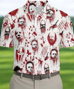 Bloody Horror Character Halloween Polo Shirt Golf Mens Clothing Gifts For Him