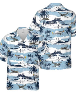 Blue Pastel Aircraft Hawaiian Shirt Mens Aloha Shirt US Air Force veteran Gifts - Homegiftaura