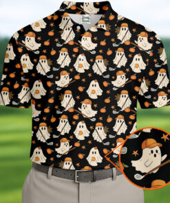 Boo Ghost Cute Golf Shirt Spooky Ghostie Mens Apparel Halloween Witch Gifts For Fan