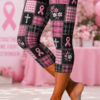 Breast Cancer Awareness Leggings Pink Ribbon Empowerment Gift For Women - Homegiftaura
