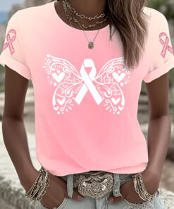 Breast Cancer Awareness T-Shirt Breast Cancer Awareness Top For Her - Homegiftaura