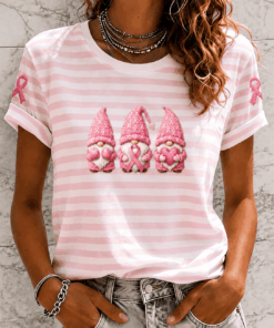 Breast Cancer Awareness T-Shirt Pink Ribbon Breast Cancer Tee Gift - Homegiftaura