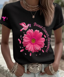 Breast Cancer Awareness T-Shirt Pink Ribbon Courage Shirt For Women - Homegiftaura