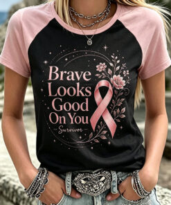 Breast Cancer Awareness T-Shirt Pink Ribbon Empowerment Shirts For Women - Homegiftaura