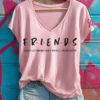 Breast Cancer Awareness V-Neck Shirt Breast Cancer Awareness Top Gift For Her - Homegiftaura