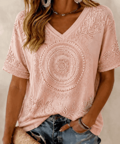 Breast Cancer Awareness V-Neck Shirt Pink Ribbon Awareness Apparel For Her - Homegiftaura