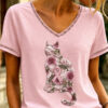 Breast Cancer Awareness V-Neck Shirt Pink Ribbon Hope Tee For Women - Homegiftaura