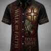 By Faith Walk By Faith Hawaiian Shirt Christian Mens Aloha Shirt Religious Presents For Men