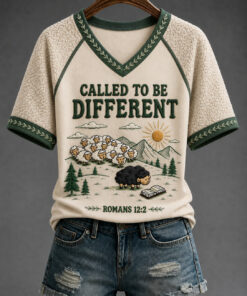 Called To Be Different V-Neck T-Shirt Nature Landscape Christian Merch Religious Gift