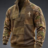 Camo Cross Camo Half Zip Sweatshirt Christian Clothes Faith Based Gift Ideas