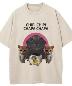 CHIPI Cats Washed T Shirt Everyday Comfort Graphic Shirt Gifts For Friends Gypsysystersgift - Homegiftaura