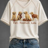 Christian Fall Football Labs V-Neck T-Shirt Womens Apparel Presents For Sister