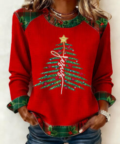 Christian Jesus Christmas Tree Sweatshirt Religious Faith Cross Merch Sister Gifts