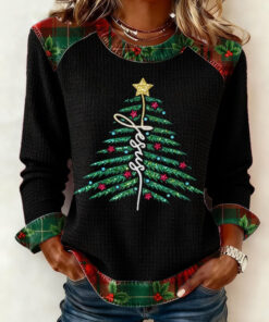 Christian Jesus Christmas Tree Sweatshirt Womens Apparel Gifts For Mom