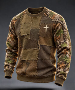 Christian Sweatshirt Vintage Cross Mens Clothes Faith Based Gifts For Him