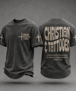 Christian Tattooed T-Shirt Christian Faith Clothes Birthday Present For Brother