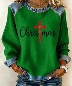 Christmas Religious Sweatshirt Cross Faith Clothing Ideas For Girlfriend
