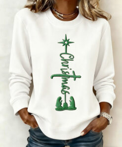 Christmas Sweatshirt Cross Christian Clothes Faith Jesus Gifts For Sister