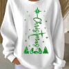 Christmas Sweatshirt Cross Faith Clothing Religious Ideas For Women