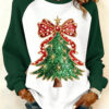 Christmas Tree Sweatshirt Glittery Holiday Tree Apparel Xmas Gifts For Mom