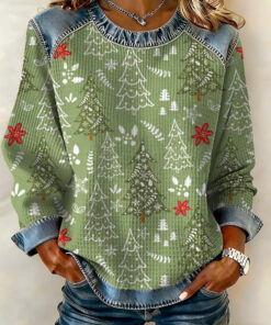 Christmas Trees Sweatshirt Winter Flower Clothes Good Gifts For Girlfriend